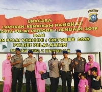 Kapolres Pelalawan Pimpin Upacara Korp Raport Kenaikan Pangkat