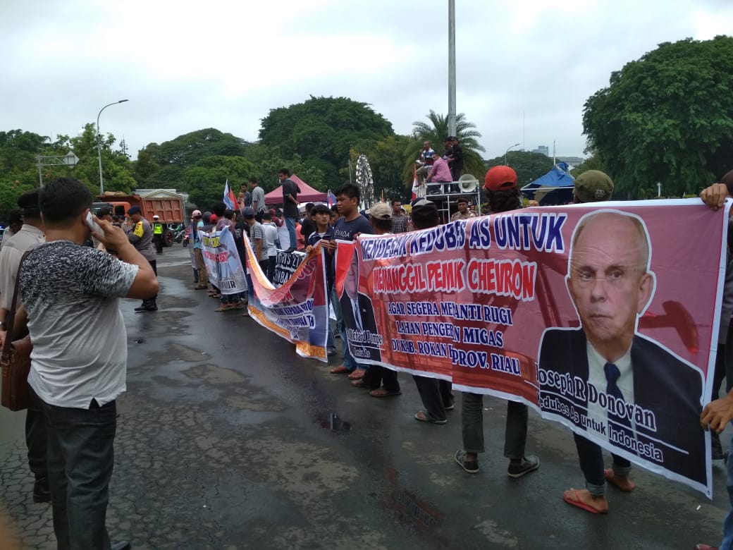 Gemmpar Gelar Aksi Damai di Jakarta, Menuntut Chevron Pacific Indonesia Ganti Rugi Lahan
