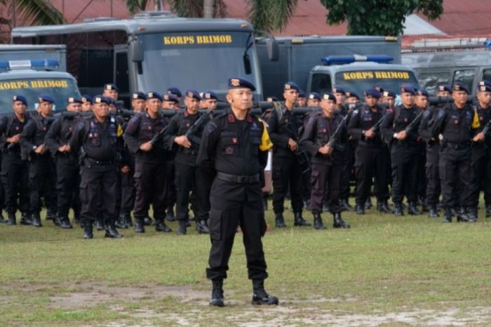 Jelang Pemilu 2019 Sebanyak 490 Personel Brimob Polda Riau siaga