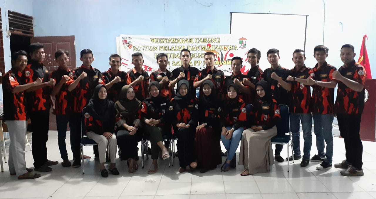 Foto Bersama ketika usai menggelar Musyawarah Cabang SAPMA PP Kabupaten Pelalawan
