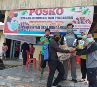 Relawan Covid-19 Desa Dundangan terima bantuan Alat Penyemprotan Disinfektan dari PT. CAS