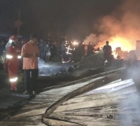 52 Ruko dan 7 Kios Hangus Dalam Kebakaran Besar di Pasar Tradisisional Tapung Hilir