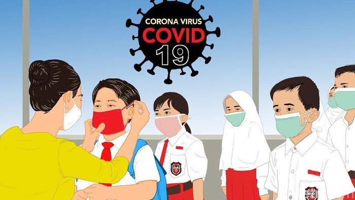 Ilustrasi sekolah di masa pandemi Corona (Foto: Edi Wahyono via detikcom)