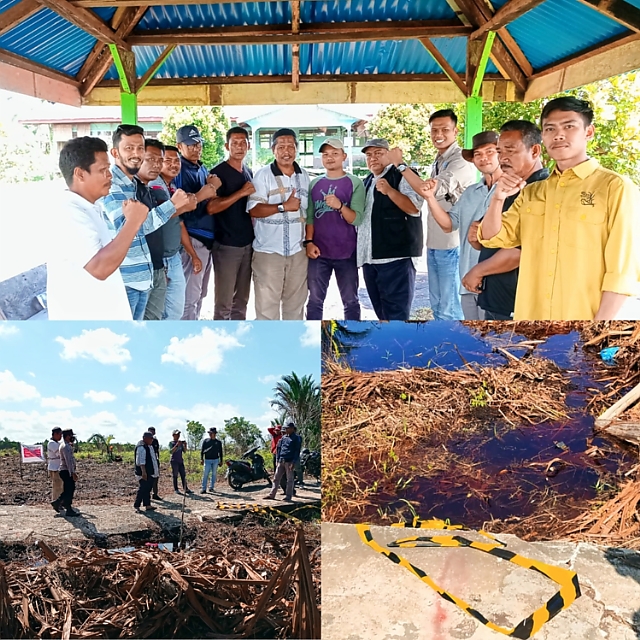 DR Elviriadi Sebut Akan Terjadi Perubahan Biogeofisik Gambut, Masyarakat dan ORMAS Tinjau Lokasi Sepakat Cabut HGU PT TUM Dr. Elviriadi selaku Pengamat Lingkungan, Perwakilan GEMMPAR, APKK, Ketua GNPK RI, Kepala Desa Teluk bersama Perangkat Desa, Warga Tampatan, Andi, SH (Pengacara Asli Kuala Kampar), Aparat Kepolisian, dan beberapa mahasiswa asal Kuala Kampar ketika meninja