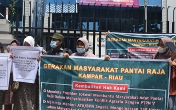 Kembalikan Tanah Adat Pantai Raja Kampar Riau,  PTPN V Berhenti Rampas Tanah Rakyat