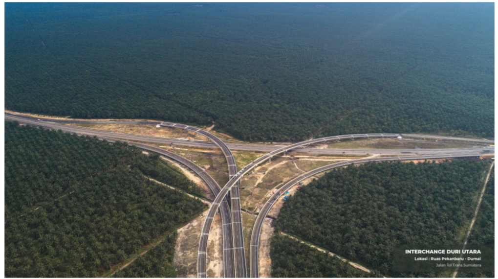 Ilustrasi tangkapan udara jalan tol Pekanbaru - Dumai. Foto: Hutama Karya