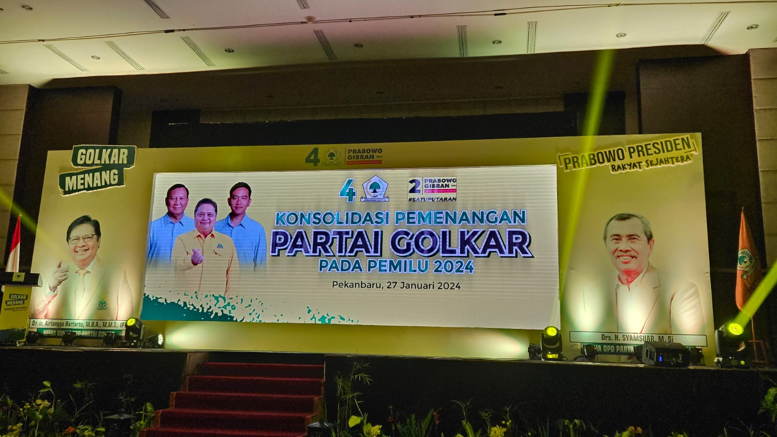 Airlangga Hadiri Konsolidasi Pemenangan partai Golkar di Riau.