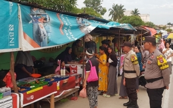 106 Personel Polres Karimun Laksanakan Pengamanan Pasar Tumpah Jelang Berbuka Puasa