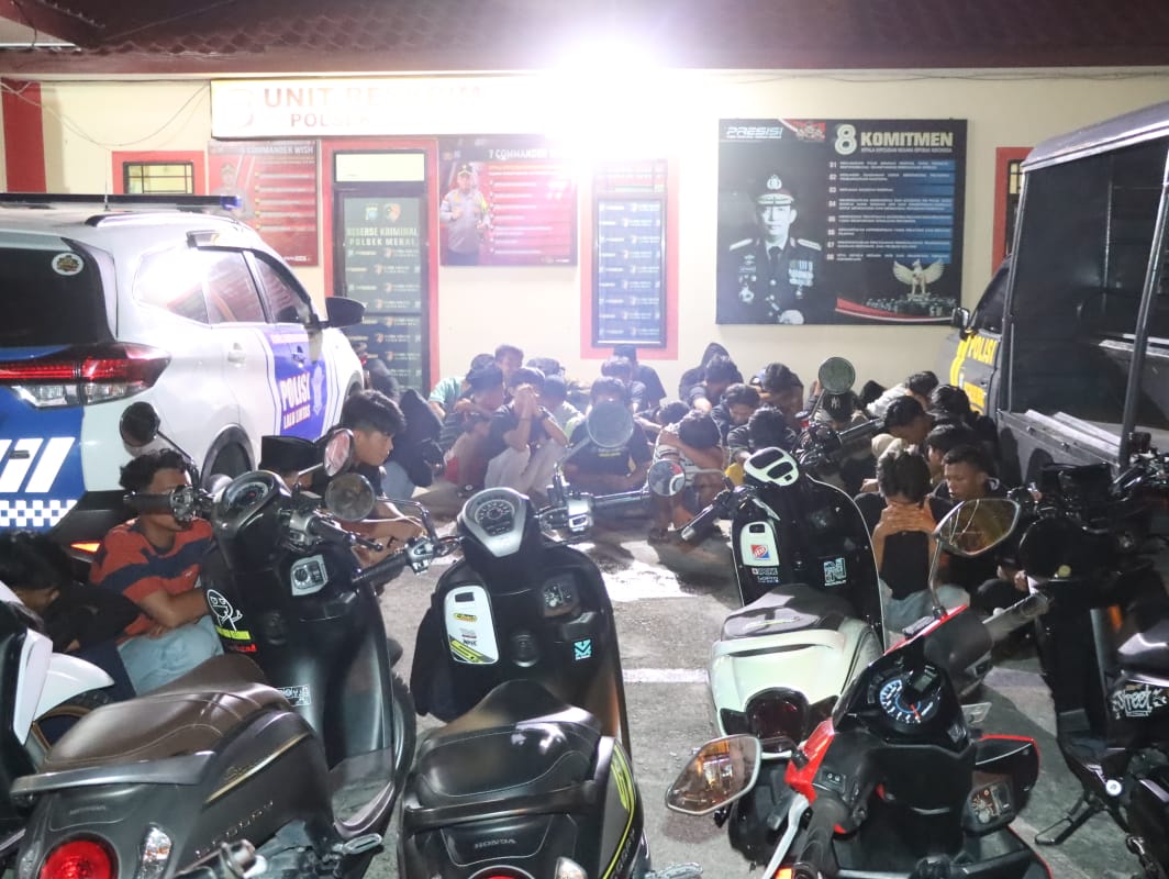 56 Kendaraan Disepanjang Oli Tanking di Amankan di Polres Karimun