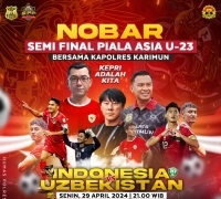Semi Final AFC Indonesia Vs Uzbekistan, Polres Karimun Gelar Nobar