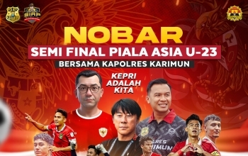 Semi Final AFC Indonesia Vs Uzbekistan, Polres Karimun Gelar Nobar
