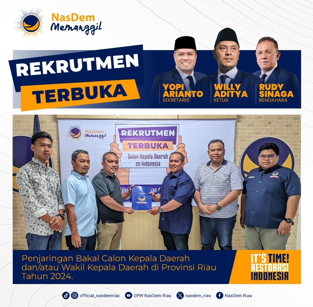 H.M Harris Berpeluang Diusung Nasdem Maju Gubernur Riau