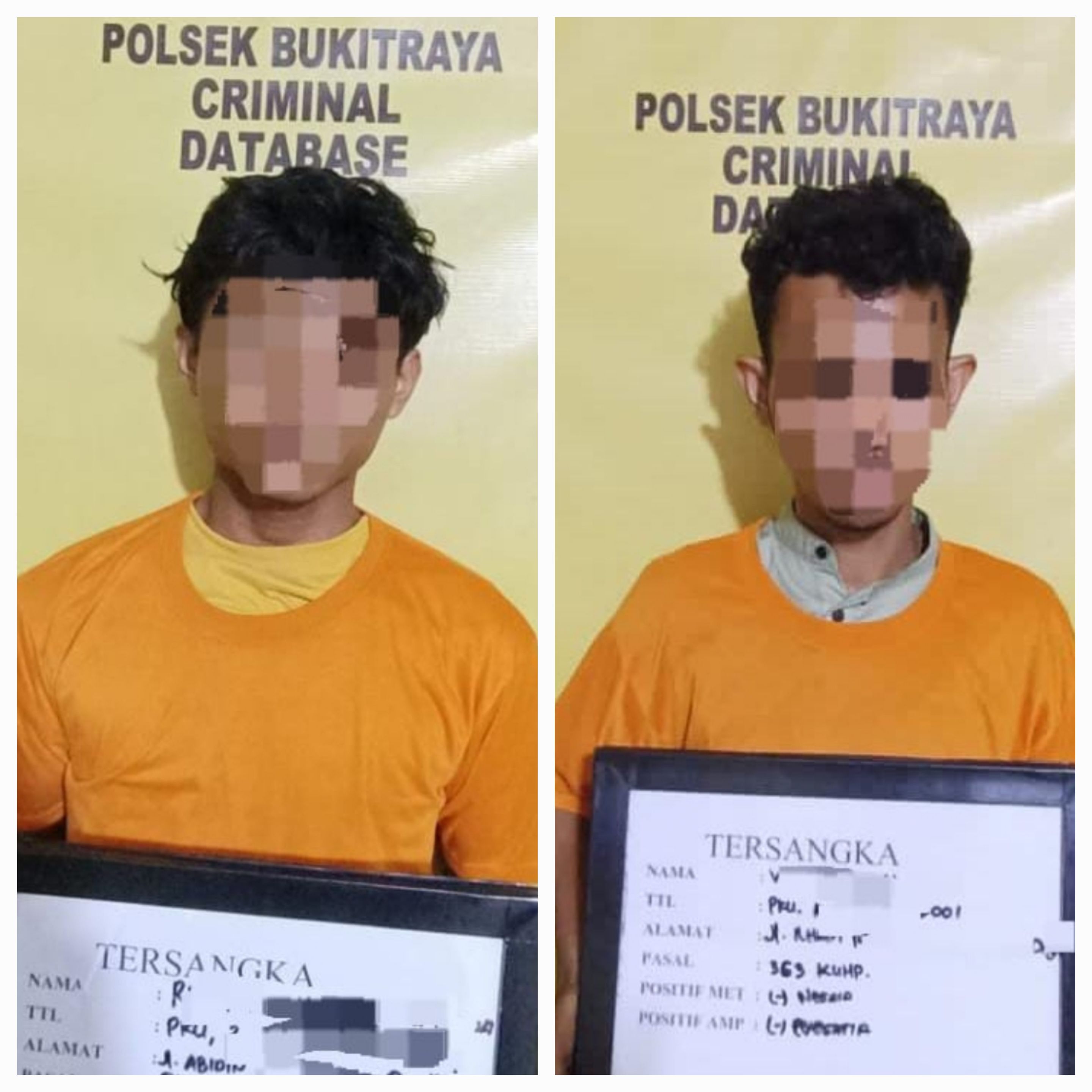 Terekam CCTV Saat Curi Kotak Infak, Dua Orang Pemuda Berhasil Ditangkap Polsek Bukit Raya