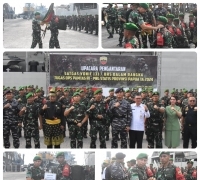Danrem 031/WB Pimpin Upacara Pemberangkatan Satgas Yonif 131/BRS Pamtas RI – PNG Statis Provinsi Papua 2024