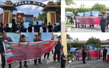 Desak Penahanan Tersangka Pencabulan Anak Di Bawah Umur Oleh Eks Kabid PPA Pekanbaru SKW, BM LMB Nusantara Aksi di Polda Riau